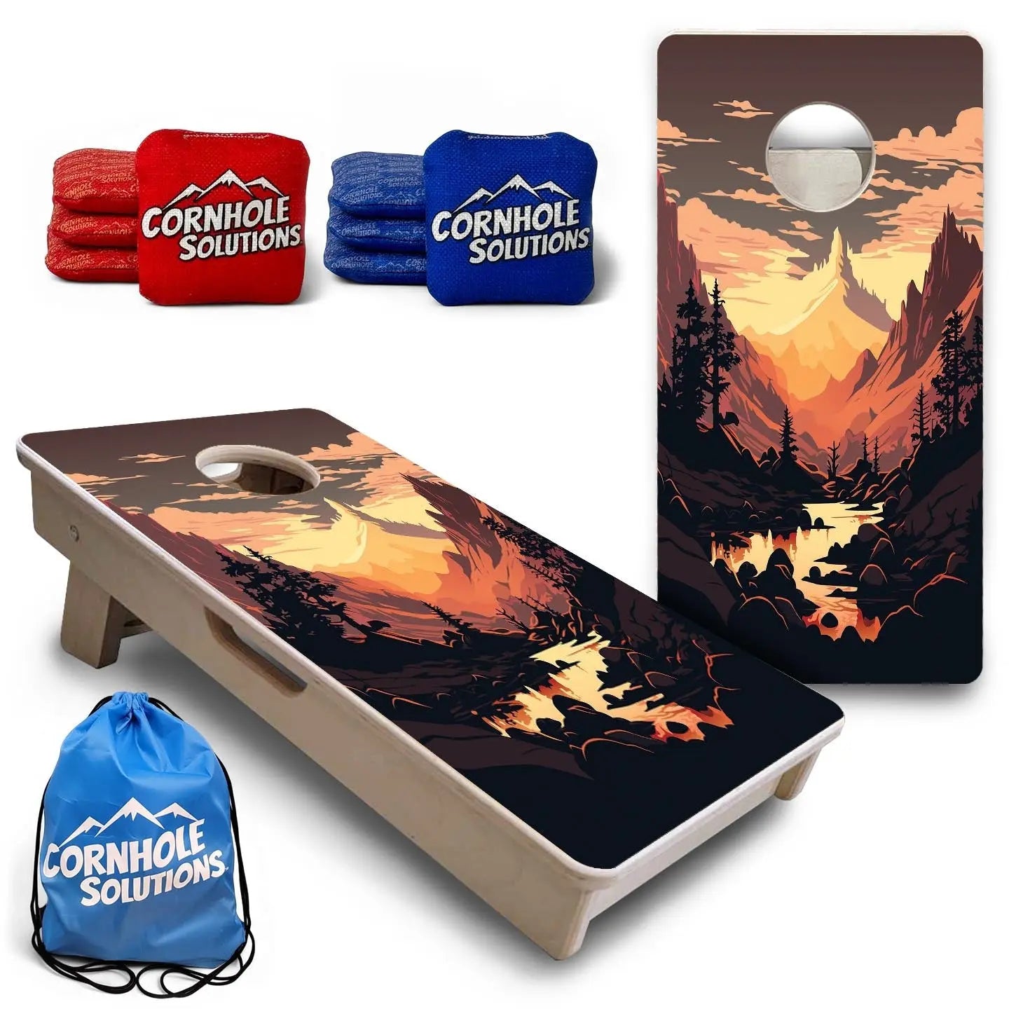 Mountain Sunset Design Options - Mini or Vacation Size Cornhole Boards by Cornhole Solutions, Southern home decor detail photo 3
