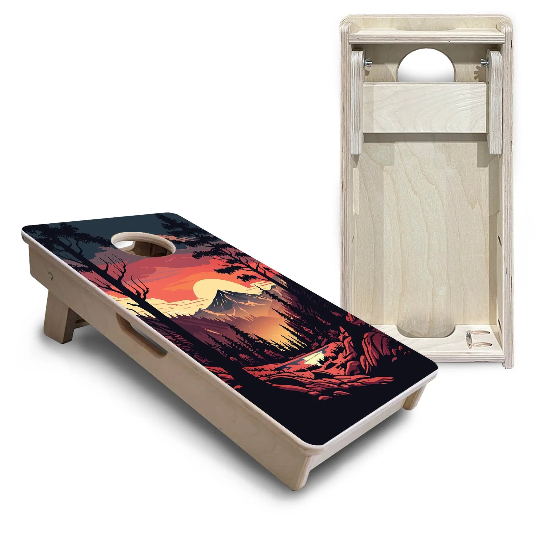 Mountain Sunset Design Options - Mini or Vacation Size Cornhole Boards by Cornhole Solutions, Southern home decor detail photo 6