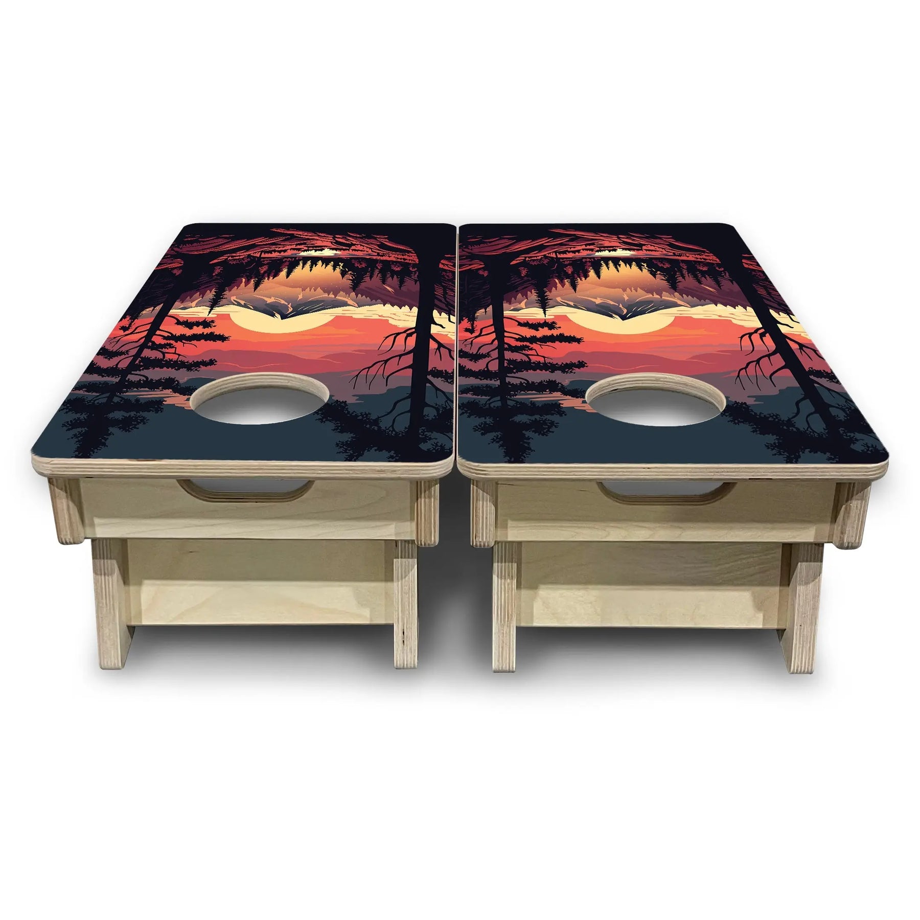 Mountain Sunset Design Options - Mini or Vacation Size Cornhole Boards by Cornhole Solutions, Southern home decor detail photo 7