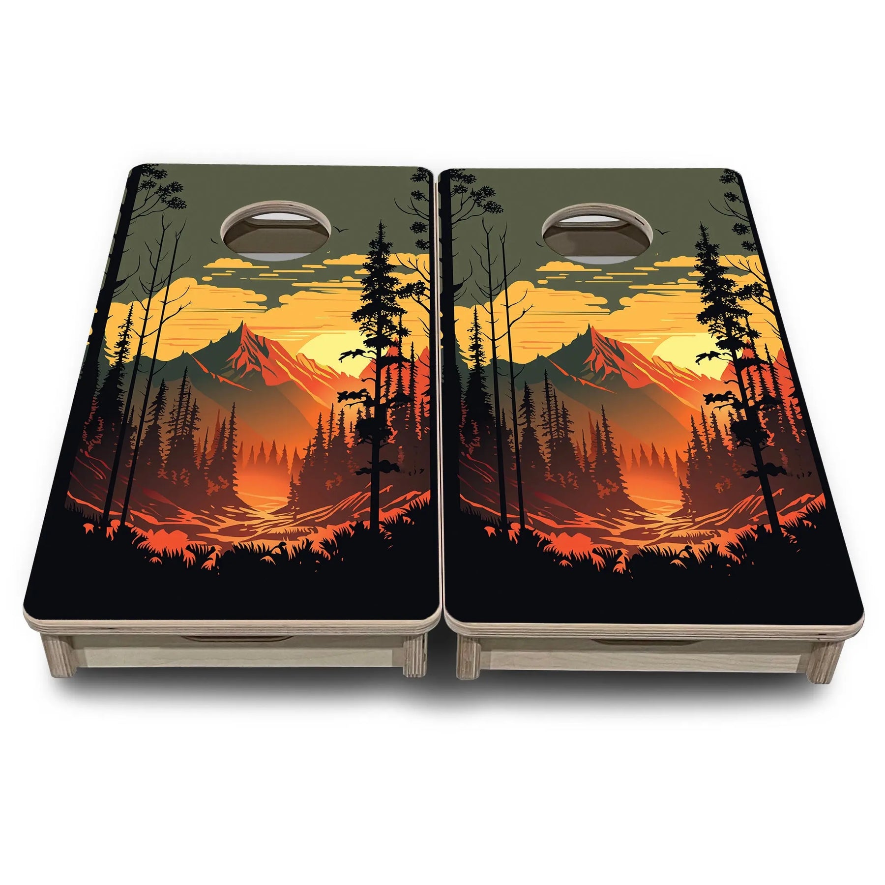 Mountain Sunset Design Options - Mini or Vacation Size Cornhole Boards by Cornhole Solutions, Southern home decor detail photo 11
