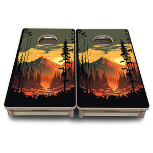 Mountain Sunset Design Options - Mini or Vacation Size Cornhole Boards by Cornhole Solutions, Southern home decor detail photo 11