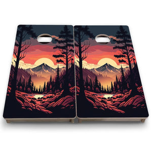 Mountain Sunset Design Options - Mini or Vacation Size Cornhole Boards by Cornhole Solutions, Southern home decor detail photo 12