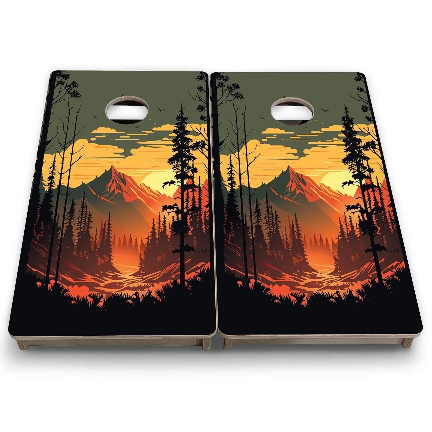 Mountain Sunset Design Options - Mini or Vacation Size Cornhole Boards by Cornhole Solutions, Southern home decor detail photo 14