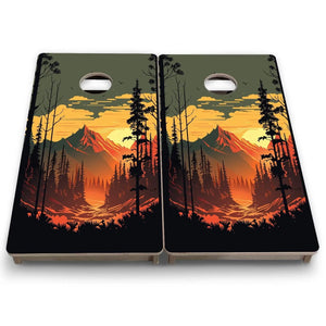 Mountain Sunset Design Options - Mini or Vacation Size Cornhole Boards by Cornhole Solutions, Southern home decor detail photo 14