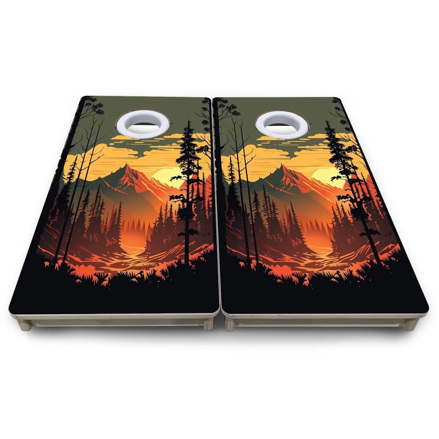 Mountain Sunset Design Options - Mini or Vacation Size Cornhole Boards by Cornhole Solutions, Southern home decor detail photo 15