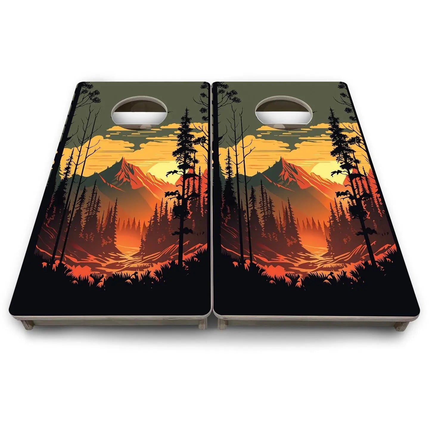Mountain Sunset Design Options - Mini or Vacation Size Cornhole Boards by Cornhole Solutions, Southern home decor detail photo 16