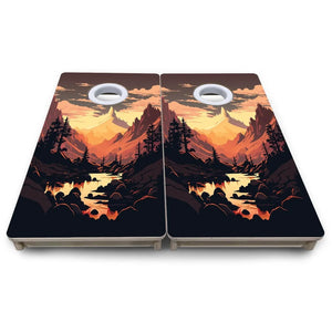 Mountain Sunset Design Options - Mini or Vacation Size Cornhole Boards by Cornhole Solutions, Southern home decor detail photo 18
