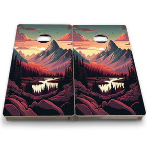 Mountain Sunset Design Options - Mini or Vacation Size Cornhole Boards by Cornhole Solutions, Southern home decor detail photo 20