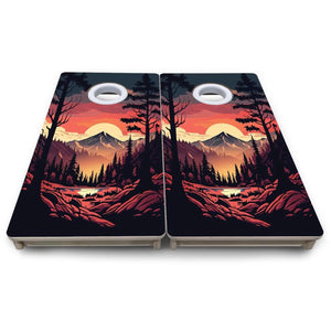 Mountain Sunset Design Options - Mini or Vacation Size Cornhole Boards by Cornhole Solutions, Southern home decor detail photo 23