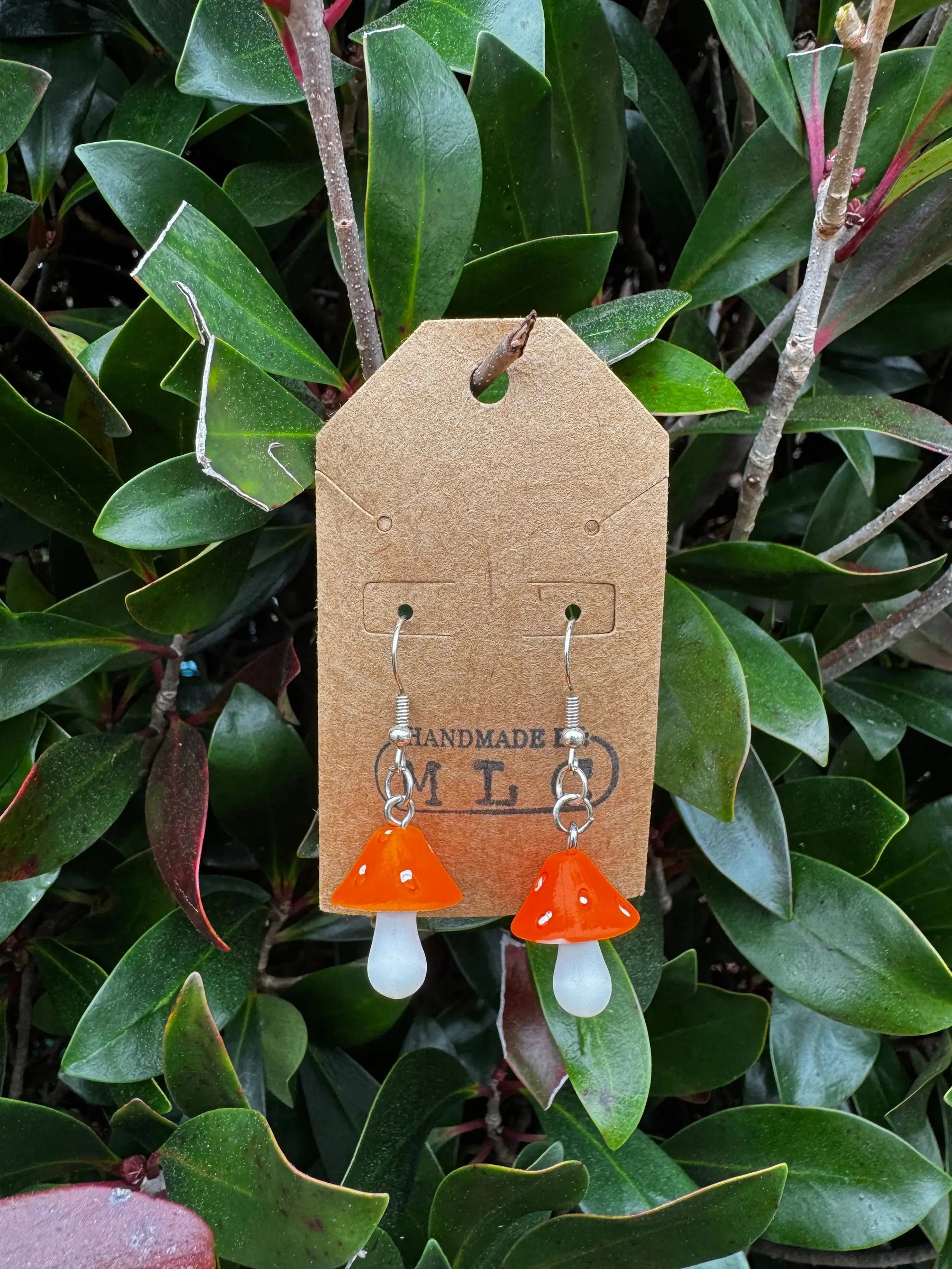 Mushroom Earrings | Cottagecore Fairycore Jewelry Gift by Mushroom Lady Co, handmade jewelry detail photo 4