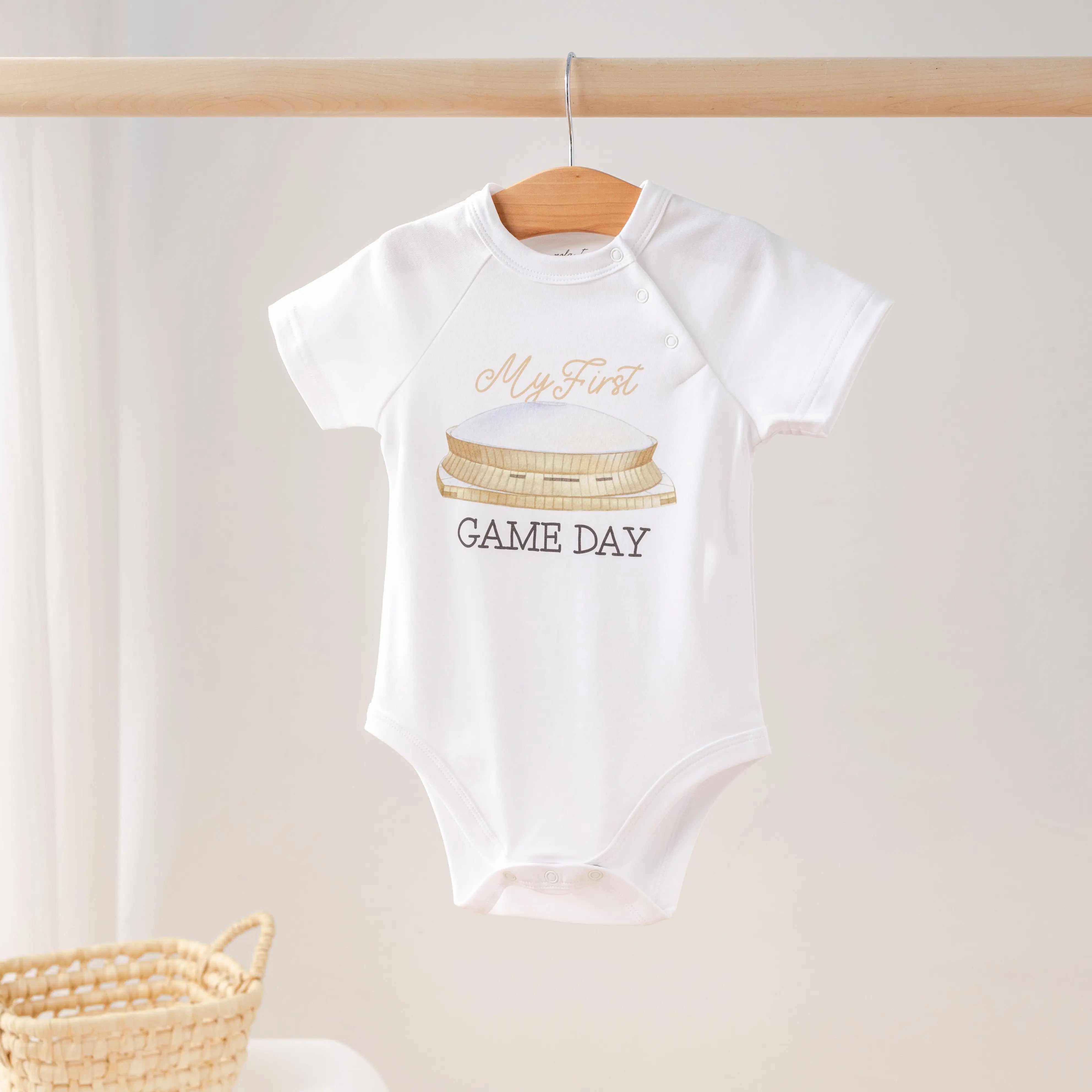 My First Game Day - Saints Organic Cotton Onesie Nola Tawk