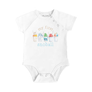 My First Snoball Organic Cotton Baby Onesie by Nola Tawk, Southern lifestyle apparel main product photo