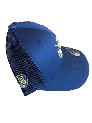NSH X Hockey Sticks Hat Snapback (Navy/Navy) by So Nashville, Southern lifestyle apparel detail photo 4