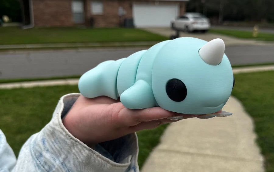 Narwhal 3D Printed Fidget Toy | Large Ocean Sensory Toy