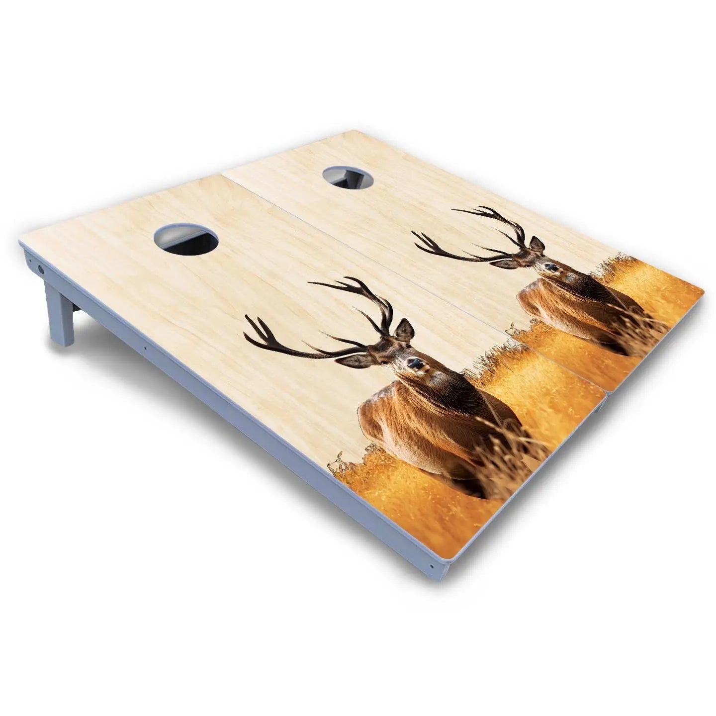 Natural Deer & Fish Cornhole Boards - All Weather Series by Cornhole Solutions, custom cornhole board detail photo 3