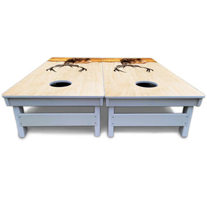 Natural Deer & Fish Cornhole Boards - All Weather Series by Cornhole Solutions, custom cornhole board detail photo 6