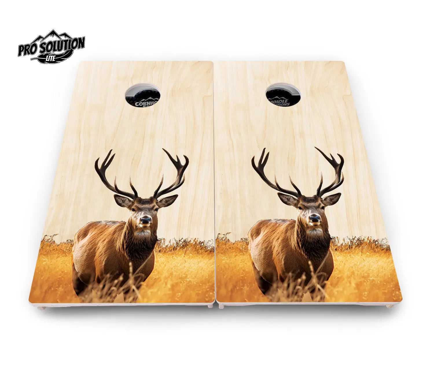 Natural Deer & Fish Cornhole Boards - Pro Solution Lite Series by Cornhole Solutions, custom cornhole board detail photo 5