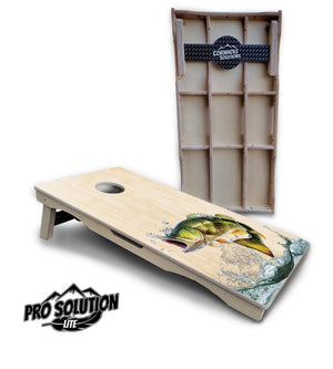 Natural Deer & Fish Cornhole Boards - Pro Solution Lite Series by Cornhole Solutions, custom cornhole board detail photo 6