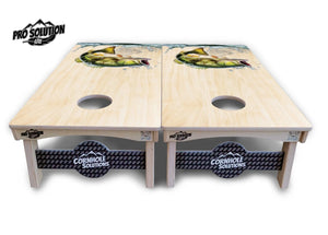 Natural Deer & Fish Cornhole Boards - Pro Solution Lite Series by Cornhole Solutions, custom cornhole board detail photo 7