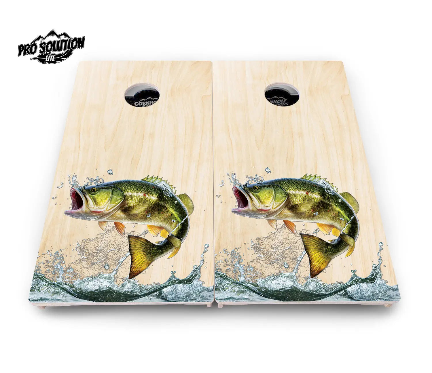 Natural Deer & Fish Cornhole Boards - Pro Solution Lite Series by Cornhole Solutions, custom cornhole board detail photo 8