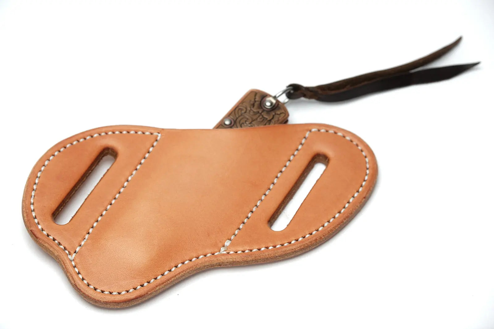 Natural Plain Knife Sheath by Texas Saddlery, leather knife sheath detail photo 4