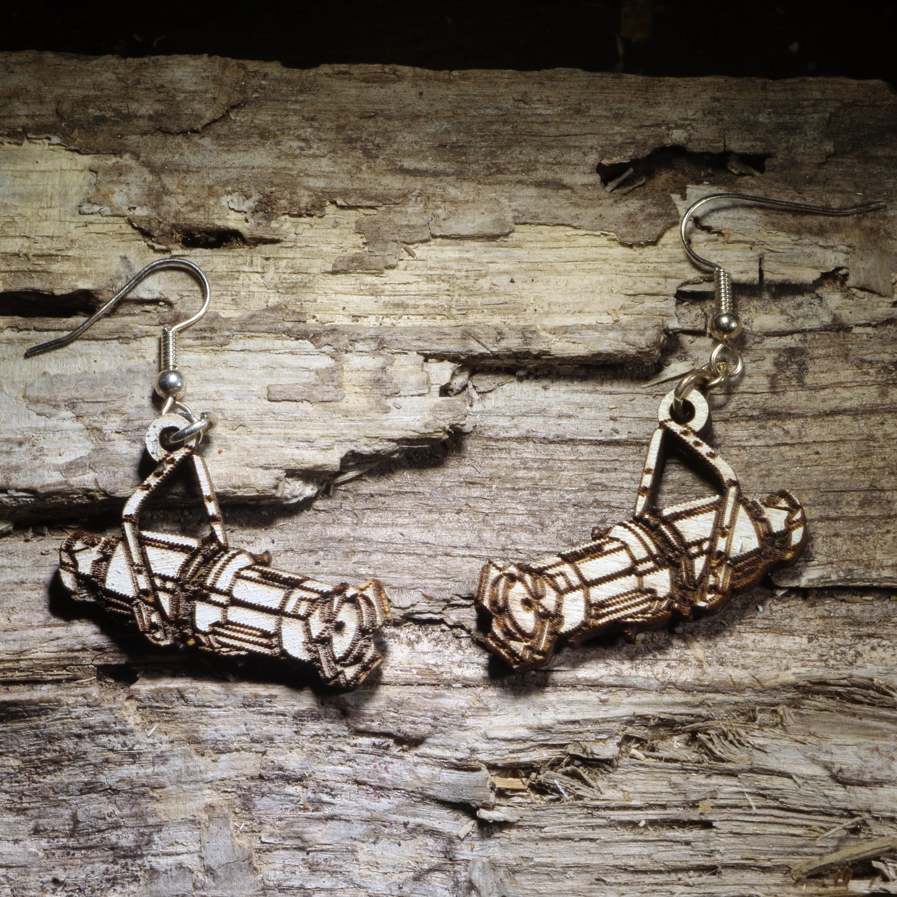 Theater Light Earrings Wooden | Stage Spotlight Dangle Jewelry