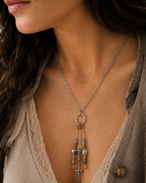 Bright Tri Colored Guitar String Necklace