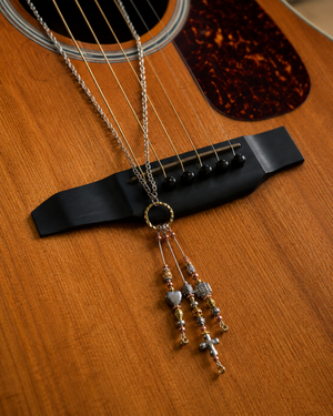 Bright Tri Colored Guitar String Necklace