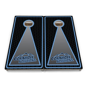 Neon Keyhole Cornhole Boards - Professional Tournament Series by Cornhole Solutions, custom cornhole board detail photo 2