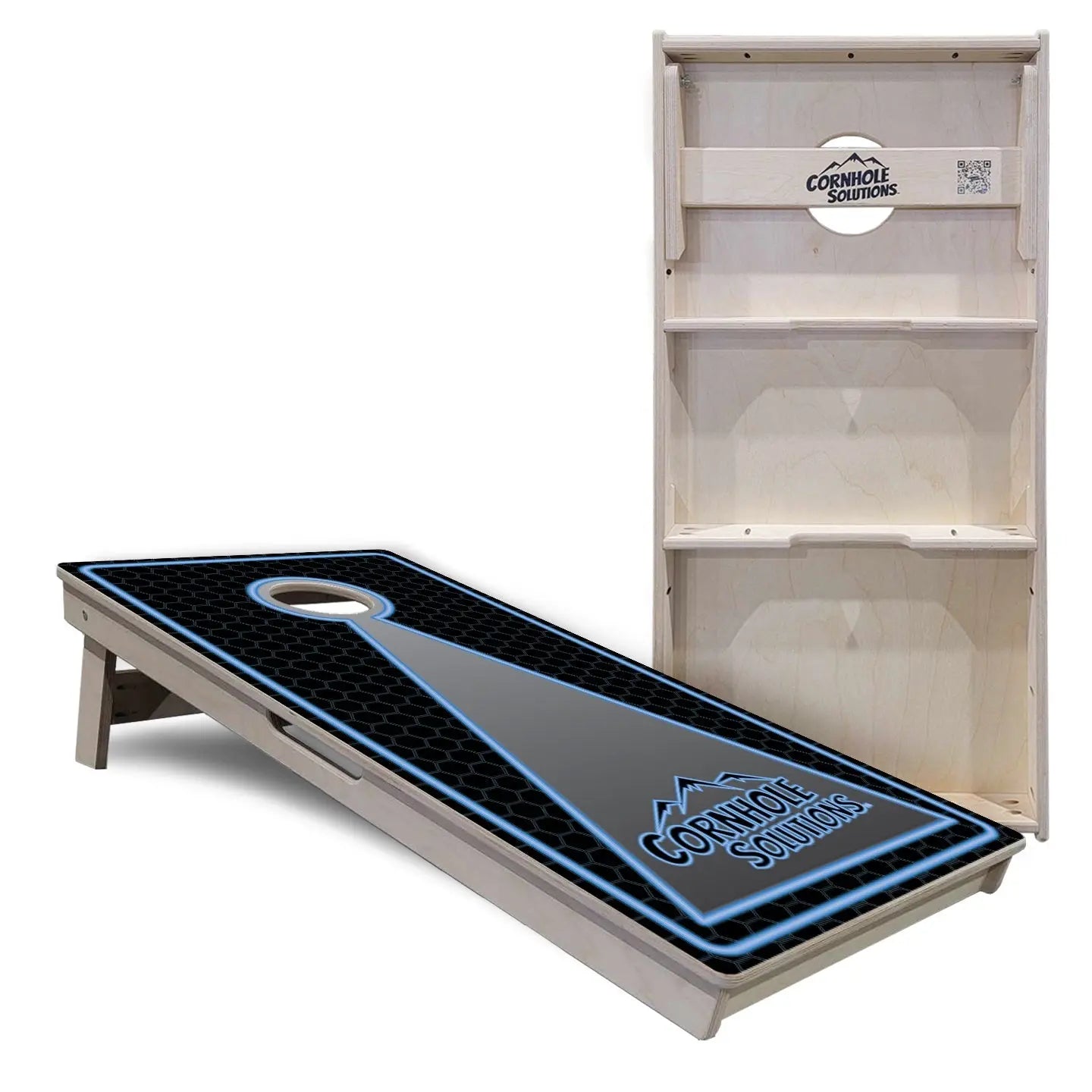 Neon Keyhole Cornhole Boards - Professional Tournament Series by Cornhole Solutions, custom cornhole board detail photo 4