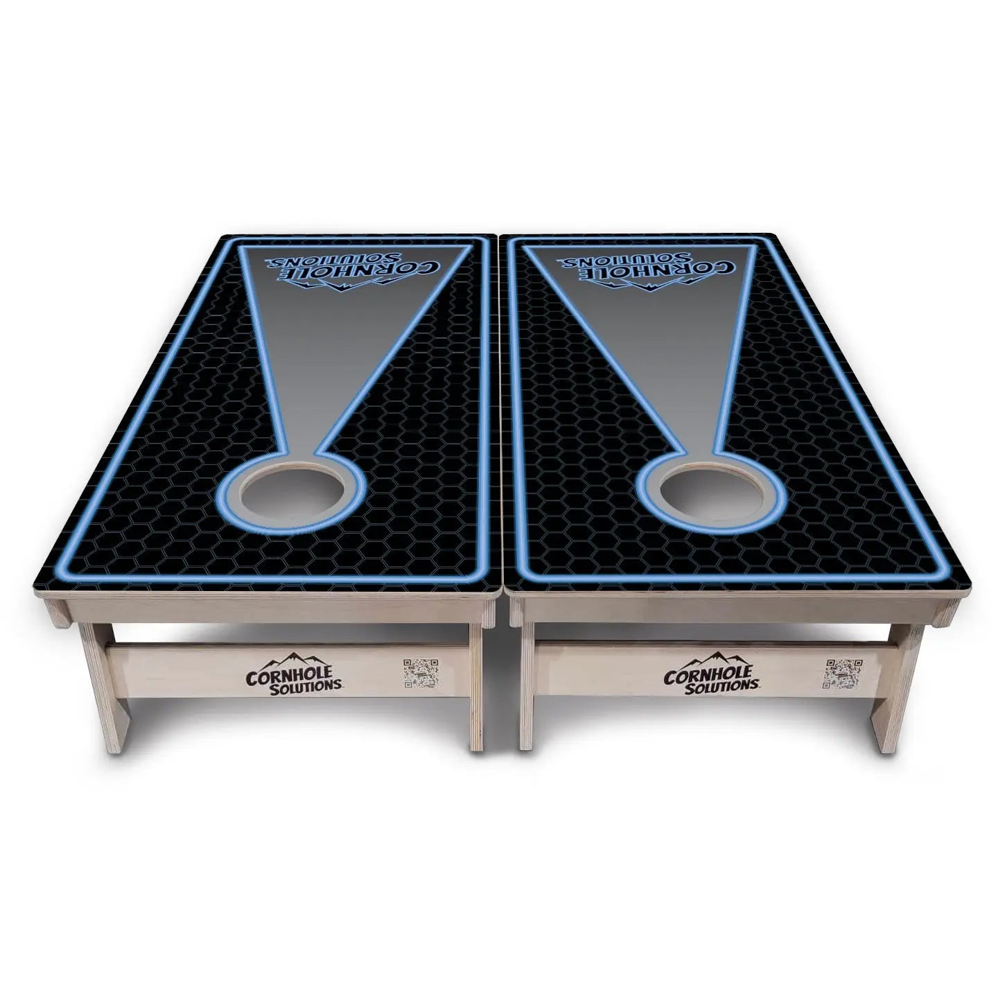Neon Keyhole Cornhole Boards - Professional Tournament Series by Cornhole Solutions, custom cornhole board detail photo 5
