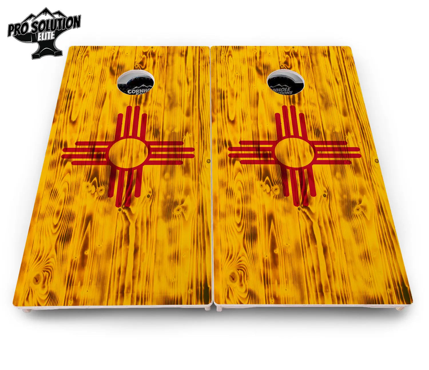 New Mexico Flag Cornhole Boards - Pro Solution Elite Series by Cornhole Solutions, custom cornhole board detail photo 4