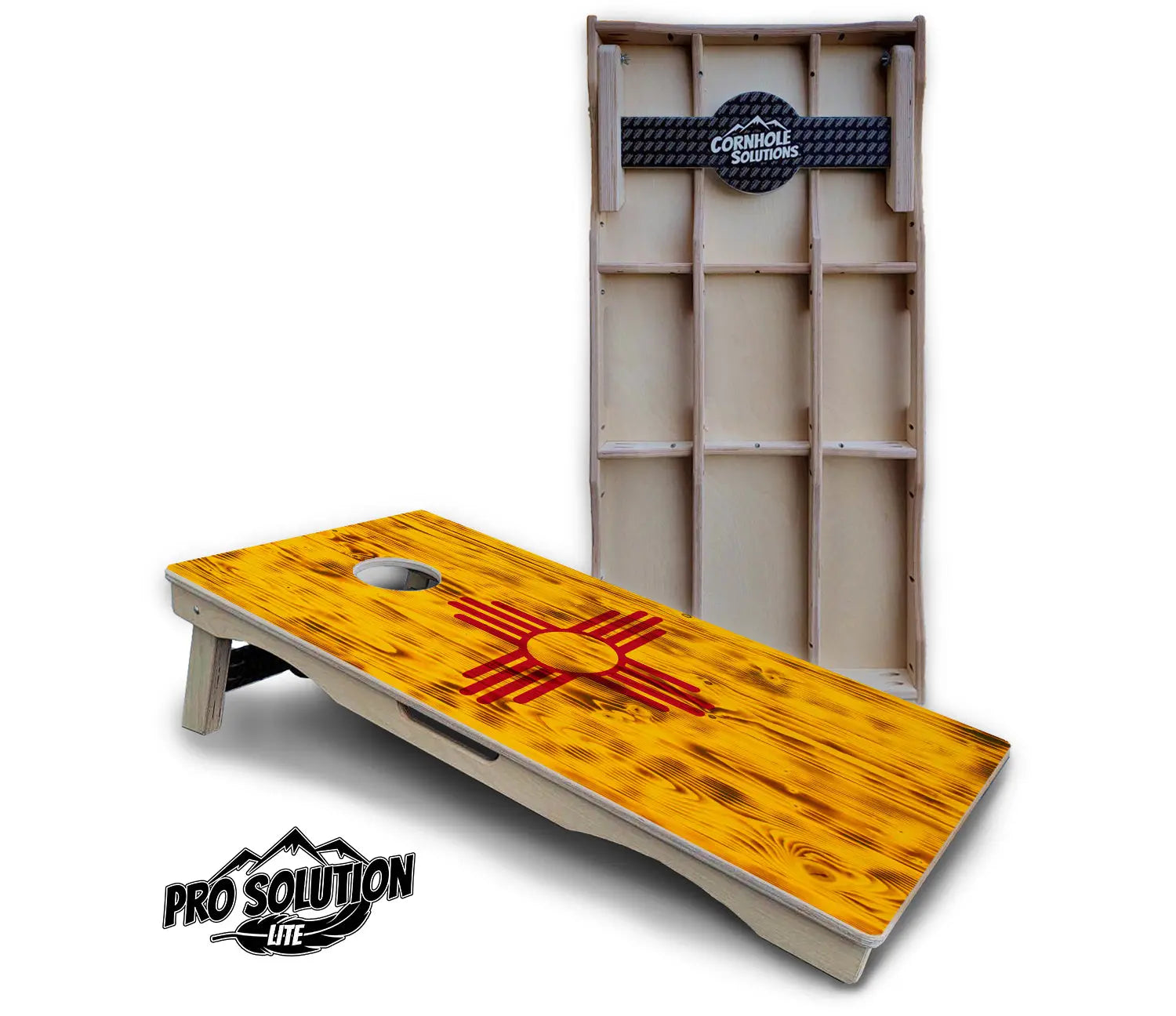 New Mexico Flag Cornhole Boards - Pro Solution Lite Series by Cornhole Solutions, custom cornhole board main product photo