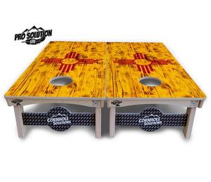 New Mexico Flag Cornhole Boards - Pro Solution Lite Series by Cornhole Solutions, custom cornhole board detail photo 3