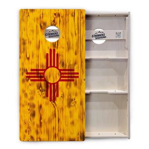New Mexico Flag Cornhole Boards - Professional Tournament Series by Cornhole Solutions, custom cornhole board detail photo 3