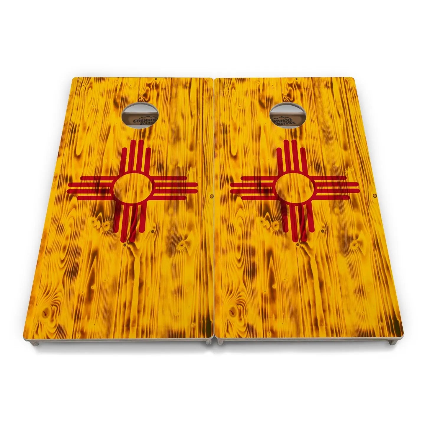 New Mexico Flag Cornhole Boards - Professional Tournament Series by Cornhole Solutions, custom cornhole board detail photo 4