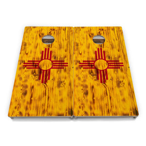 New Mexico Flag Cornhole Boards - Professional Tournament Series by Cornhole Solutions, custom cornhole board detail photo 4