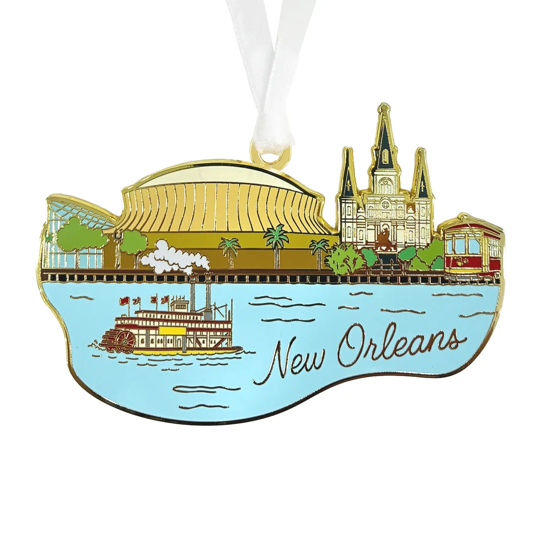 New Orleans Skyline Enamel Ornament Nola Tawk
