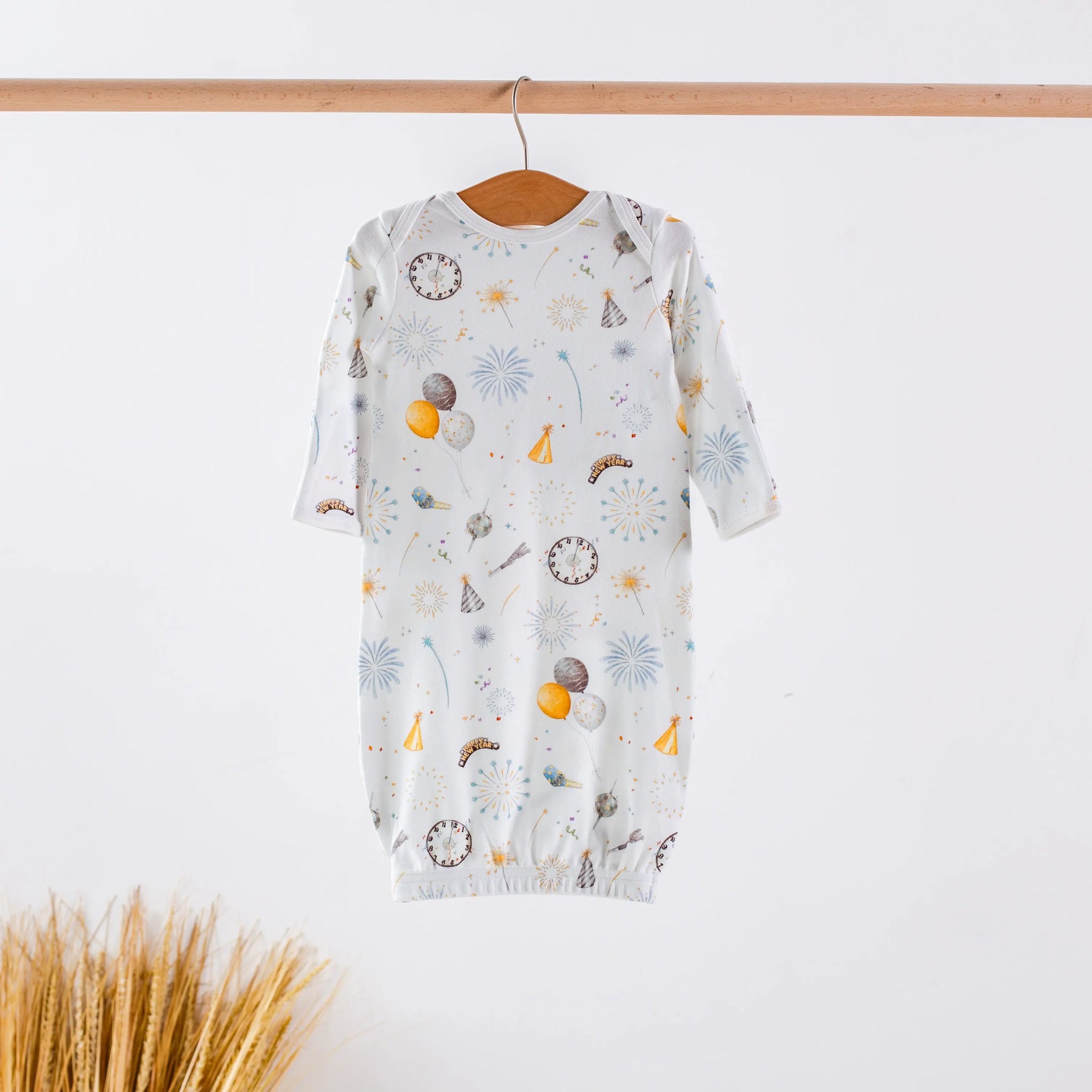 New Year's Eve Organic Cotton Kids Pajamas by Nola Tawk, Southern food gift detail photo 3