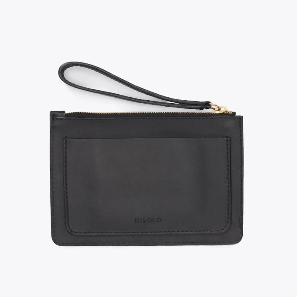 Nisolo Leather Go-To Wristlet Clutch by Mission Mercantile Leather Goods, handmade leather goods detail photo 5