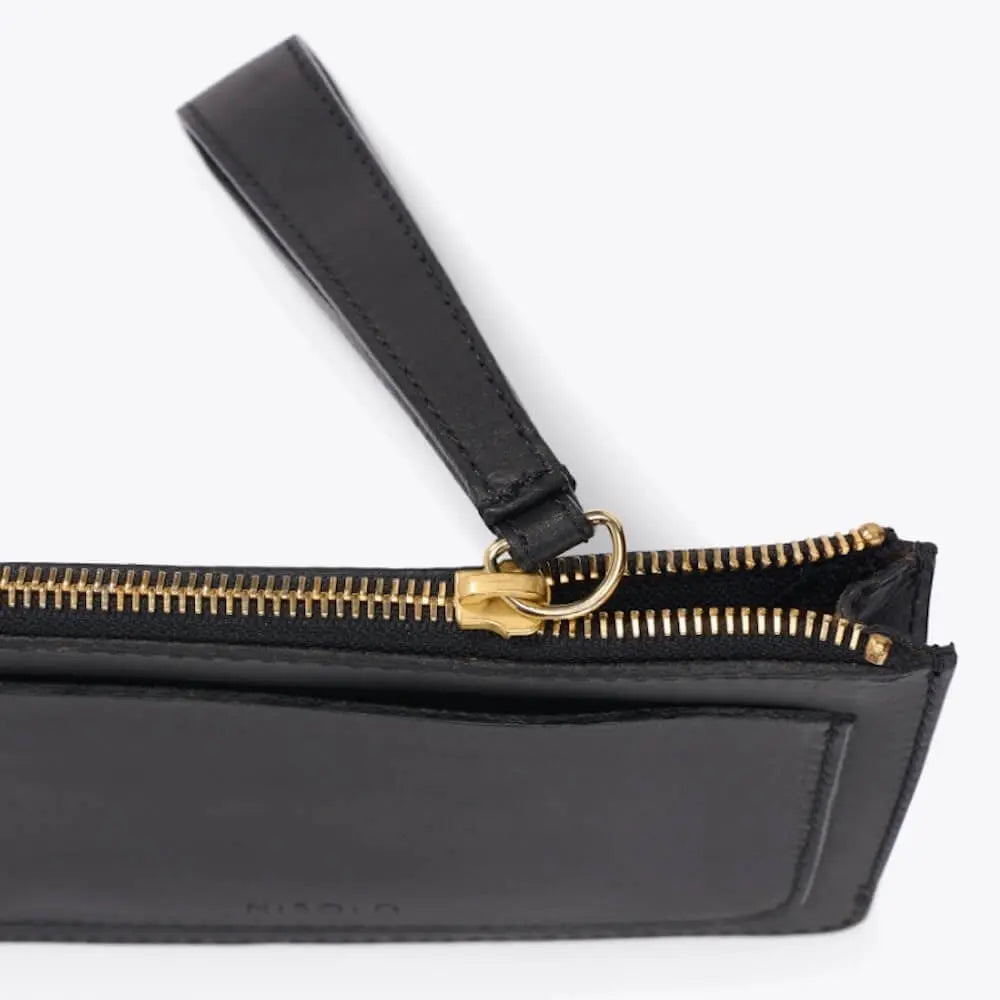 Nisolo Leather Go-To Wristlet Clutch by Mission Mercantile Leather Goods, handmade leather goods detail photo 7