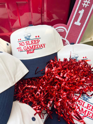 No Sleep Til' Gameday Vintage Trucker Hat by KenzKustomz, Southern lifestyle apparel detail photo 2