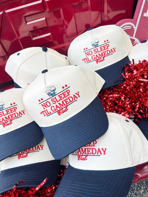 No Sleep Til' Gameday Vintage Trucker Hat by KenzKustomz, Southern lifestyle apparel detail photo 3