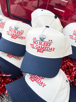 No Sleep Til' Gameday Vintage Trucker Hat by KenzKustomz, Southern lifestyle apparel detail photo 6