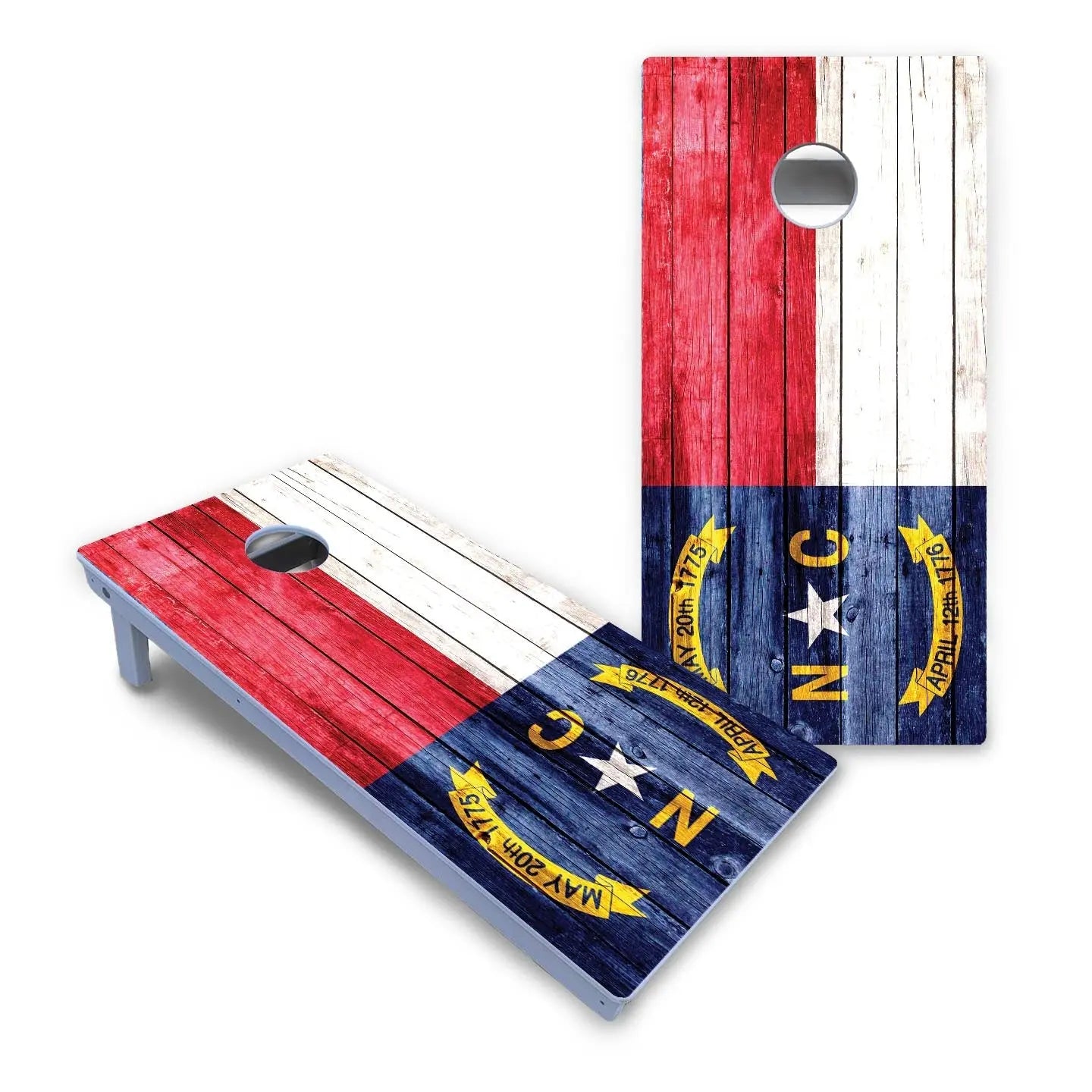 North Carolina State Flag Cornhole Boards - All Weather Series Cornhole Solutions