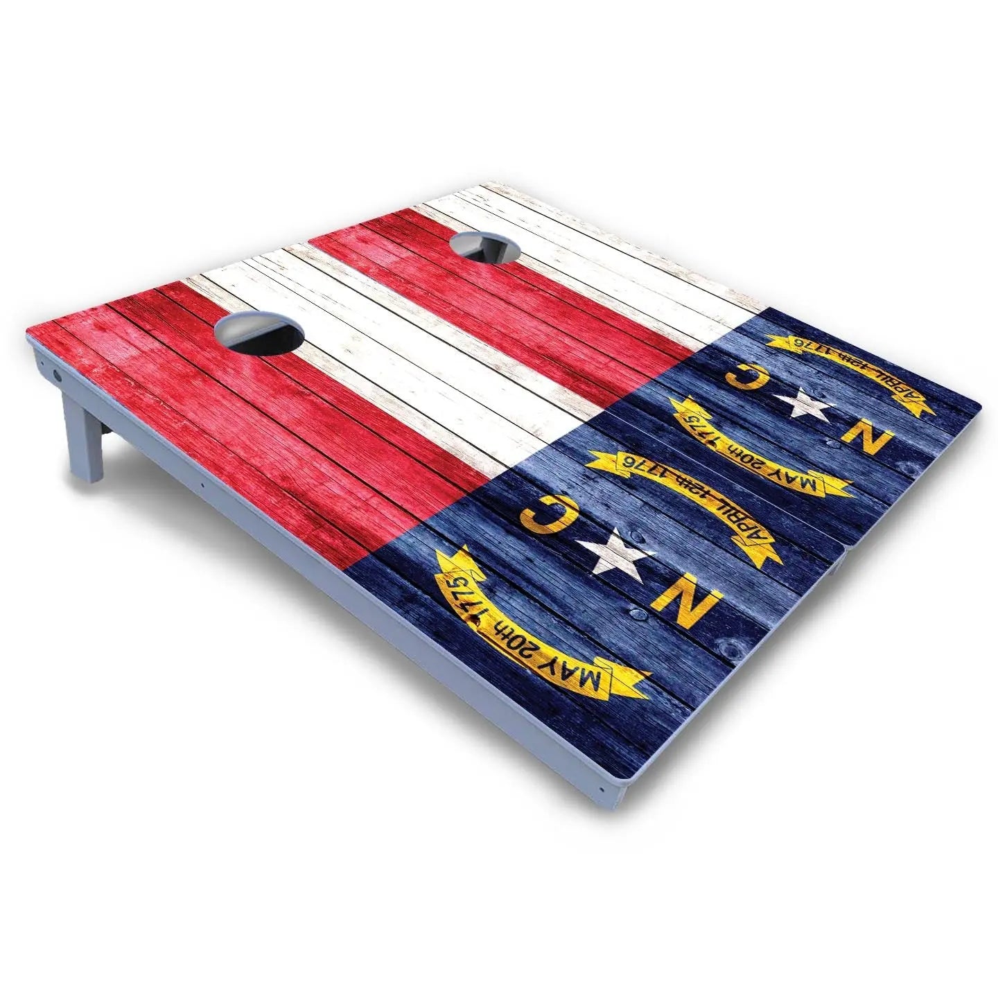 North Carolina State Flag Cornhole Boards - All Weather Series by Cornhole Solutions, custom cornhole board detail photo 3