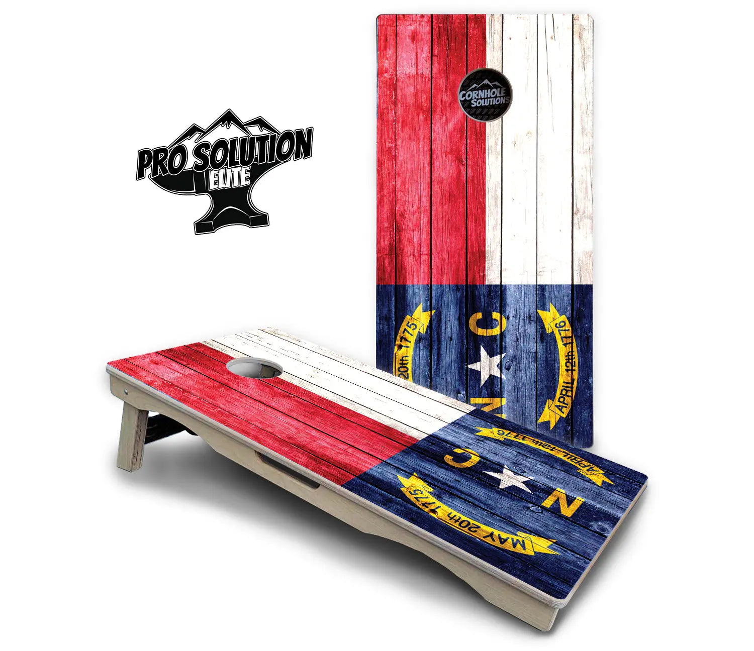North Carolina State Flag Cornhole Boards - Pro Solution Elite Series Cornhole Solutions