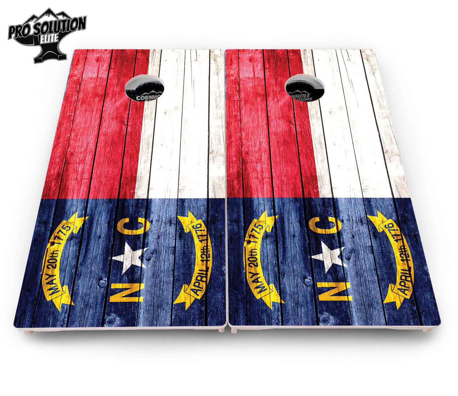 North Carolina State Flag Cornhole Boards - Pro Solution Elite Series Cornhole Solutions