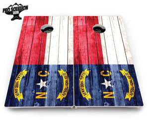 North Carolina State Flag Cornhole Boards - Pro Solution Elite Series Cornhole Solutions