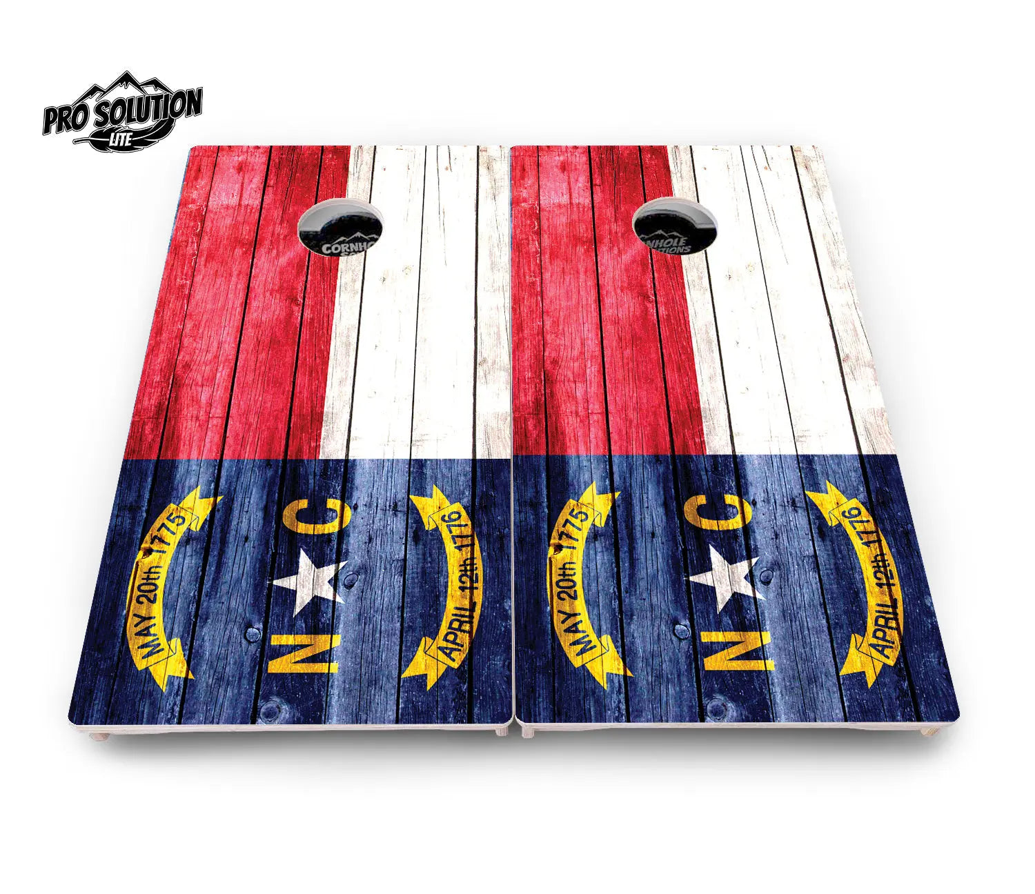 North Carolina State Flag Cornhole Boards - Pro Solution Lite Series by Cornhole Solutions, custom cornhole board detail photo 3